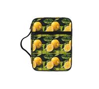 Lemon Fruit Print Soft Bible Storage Bag Scripture Holder Waterproof for Worship Travel Devotional