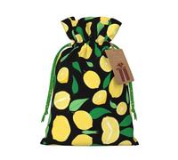 Lemon Fruit Printed Drawstring Gift Bags,Various Sizes, Bulk Plastic Packaging Bags