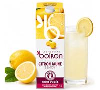 Lemon Fruit Puree | 100% Pure Lemon | No Added Sugar, Flavours, Dyes or Preservatives | Perfect for Cocktails, Desserts, Baking & Ice Cream | 1 Litre | Les Vergers Boiron
