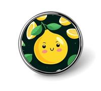 Lemon Fruit Round Badge Cute Brooch Hats Jackets Decor Personalized Lapel Pin Clothing Jewelry Accessories for Wedding Party Gift