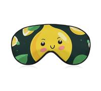 Lemon Fruit Sleep Mask for Women Men Side Sleeper Eye Cover with Adjustable Strap Soft Breathable Blackout Mask Slip-Free Deep Sleeping Travel Essentials