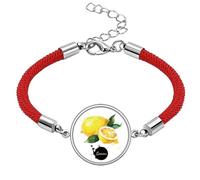 Lemon Fruit Tasty Healthy Watercolor Lucky Red String Bracelet Rope Bracelet Handmade
