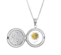 Lemon Fruit Watercolor Illustration Pattern Locket Necklace Hold Picture Jewelry Birthday Gift