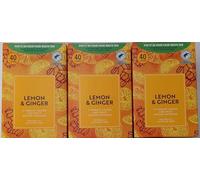 Lemon & Ginger Herbal Tea - 120 Bags (3 x 40) - Caffeine-Free Infusion - Warming & Refreshing - Fruit & Spice Blend - Bulk Value Pack