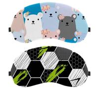 Lemon Graffiti White Black Grey Soccer 2-Pack Eye Patch and Eye Masks Set, Light-Blocking, Soft, Breathable Sleep Mask Kit