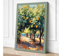 Lemon Grove at Noon Coastal Canvas Wall Art Print 36x24 Inch