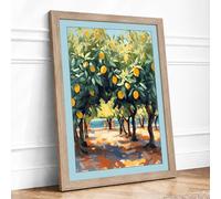 Lemon Grove at Noon Coastal Framed Wall Art Print A2 Oak