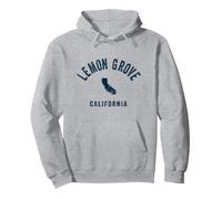 Lemon Grove California CA Vintage 70s Sports Navy Print Pullover Hoodie