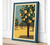 Lemon Grove Harvest Vintage Canvas Wall Art Print 18x12 Inch