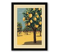 Lemon Grove Harvest Vintage Framed Wall Art Print A4 (29.7×21cm) Black, Wall Decor for Living Room, Bedroom, Office & Home, Ready to Hang, Art Gift