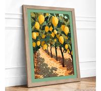 Lemon Grove in Perspective Botanical Framed Wall Art Print A1 Oak