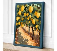 Lemon Grove in Perspective Canvas Wall Art Print 30x20 Inch