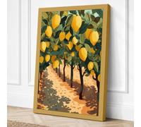Lemon Grove in Perspective Canvas Wall Art Print 36x24 Inch