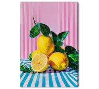 Lemon Grove Lines Canvas Print Summer Art Prints by Art Remedy, Gallery Wrapped, 16 x 24