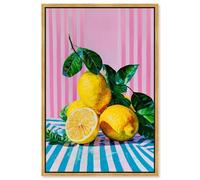 Lemon Grove Lines Canvas Print Summer Art Prints by Art Remedy, Gold Frame, 20 x 30