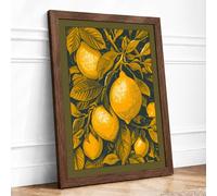 Lemon Grove Study Botanical Framed Wall Art Print A1 Walnut