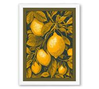 Lemon Grove Study Botanical Framed Wall Art Print A3 (42×29.7cm) White, Wall Decor for Living Room, Bedroom, Office & Home, Ready to Hang, Art Gift