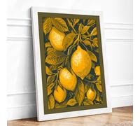 Lemon Grove Study Botanical Framed Wall Art Print A3 White