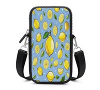 Lemon Hand Drawn Pattern Small Crossbody Bag, Lightweight Cell Phone Purse with Strap, Travel Pouch Shoulder Bag for Women