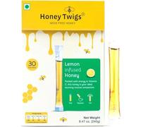 Lemon Infused Honey Sachets - 30 Count Single Serve Honey Sticks - 8 ml per sachet | 100% Pure, On the Go, Mess Free | HONEY TWIGS