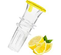 Lemon Juice Squeezer, Manual Lemon Squeezer with Lid, Food Grade Citrus Juice Extractor, Hand Kitchen Tool, Easy to Use Fruit Press for Home, Bars, Restaurants (Yellow)