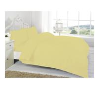 (Lemon, King) Plain Dyed Duvet Cover Set With Pillowcase