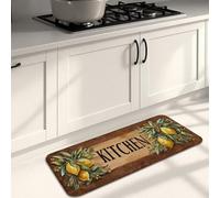 Lemon Kitchen Mats for Floor, Rustic Farmhouse Soft Mats, Cushioned Comfort Washable Non Slip Decor Rugs for Kitchen Sinks Laundryroom Bathroom 16x47 Inch