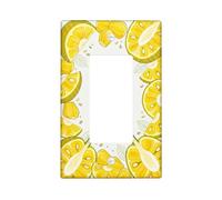Lemon Kitchen Single Rocker Light Switch Cover, Summer Fresh Slice Seed Summer Yellow Plastic Standard Size Switch Plate Decorative for New Apartment Home Bedroom Office Decor