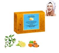 Lemon Kojic Acid Soap Bar, Natural Turmeric Brightening Soap For Face & Body, Deep Cleansing, Firming Pores, Removing Pigments & Dark Spots, Exfoliating Glow