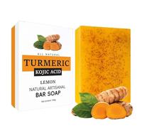 Lemon Kojiic Acid Soap - Moisturizing, Handmade Turmeric Face and Body Soap Bar | Turmeric Soaps Bars for Cleansing the Face, Neck, Thighs, and Underarms