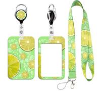 Lemon Lanyard ID Card Holder with Retractable Badge Reel Cute Neck Strap Key Lanyard for Teacher Kids Nurse Student Cruise Office School ID Credit Cards