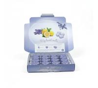Lemon Lavender Wax Melts - 16 Heart Shaped Highly Scented Wax Melts in a Presentation Gift Box 3.2 OZ Pack, Natural Candle, Soy Wax Melt Cubes Shaped as Hearts