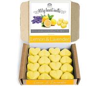 Lemon Lavender Wax Melts: 16 pcs x 5g Heart Shaped Scented Wax Melts, Vegan & Pet Friendly, Cruelty & Plastic Free, Handmade in UK, Candle Alternative