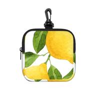 Lemon Leaf, Square Zipper Storage Bag, Neoprene Coin Purse, Small Wallets, Change Pouch, Change Purse