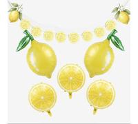 Lemon leaves Lemon foil Balloons Summer lemonade with Banner for Fruit theme birthday she found her main squeeze Bridal Shower Sweet Baby shower Lemonade Centerpiece amalfi coast wedding decorations