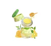 Lemon Lip Mask Overnight, 2 PCS Bee Lip Balm Honey Pot With Vitamin C, Day and Night Moisturizer Long-Lasting Natural Balm Treatment for Dry, Chapped, Dull Lips, Reduce Fine Lines