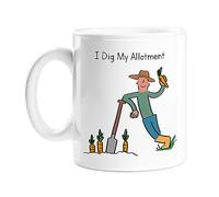 LEMON LOCO I Dig My Allotment Mug | Funny Garden Gift, Gardening Present for Mum, Dad, Grandma, Grandad, Him, Her, Men Or Women, Funny Outdoor Gifts