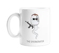 LEMON LOCO The Sperminator Mug | Funny Gift for New Dad, Father, Sperm Cyborg Assasin, Father's Day Mug, Cyborg Semen, Funny Movie Joke Mug for Dad, Brother, Friend, Him with Lots of Kids