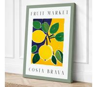 Lemon Market Costa Brava Canvas Wall Art Print 24x16 Inch (61 x 41 cm)
