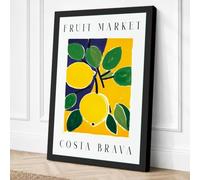 Lemon Market Costa Brava Canvas Wall Art Print 36x24 Inch (91 x 61 cm)
