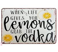 Lemon Metal Decor When Life Gives You Lemons Grab The Farmhouse Style Sign Metal Signs Vintage Room Decor Aesthetic Wall Art Tin Sign Gift for Garden Kitchen Living Room HomeTin Sign 8X12 Inches