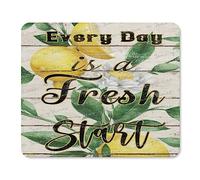 Lemon Mouse Pad, Square Computer Mouse Pads with Personalized Design, Washable Mouse Mat, Office Home Gaming Non-Slip Rubber Base Mousepad, Every Day is A Fresh Start, Positive 10x12 Inch