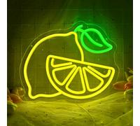 Lemon Neon Sign for Wall Decor, Dimmable Printing Fruit Neon Lights, Vibrant Fruit Themed Neon LED Signs for Kids Room, Bedroom, Restaurant, Bar, Club, Fruit Shop, Birthday Party