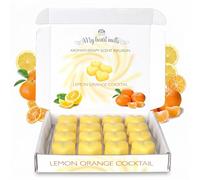 Lemon Orange Cocktail Wax Melts: 16 x 6g Heart Shaped Aromatherapy Scent Infusion in a White ECO Gift Box, Pet Friendly, Cruelty Free by Spotless Leopard