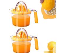 Lemon Orange Juicer Manual Hand Squeezer- Premium Citrus Fruit Juicer with Non-Slip Handle, Heavy Duty Stainless Steel Press, Easy to Use and Clean Kitchen Essential (2 sets)
