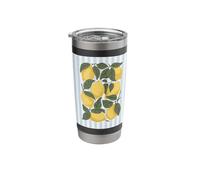 Lemon Pattern Citrus Summer Lemons Preppy Tropical Stripe Stainless Steel Insulated Tumbler