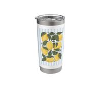 Lemon Pattern Citrus Summer Lemons Preppy Tropical Stripe Stainless Steel Insulated Tumbler