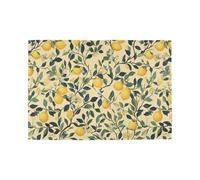 Lemon Pattern Green Leaves placemats for Dining Table Vinyl Kids Reusable placemats Washable Place mats Easter Plates Fabric placemats Set of 6 12x18