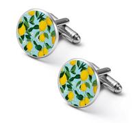 Lemon Pattern Men's Novelty Cufflinks Alloy Tuxedo Shirt Studs Cuff Links Lightweight Jewelry Gift