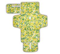 Lemon Pattern Yellow Green Leaves Reusable Changing mat with Tissue Pocket Changing Pads for Changing Table for Moms, Dads cambiador de pa?ales para Bebes